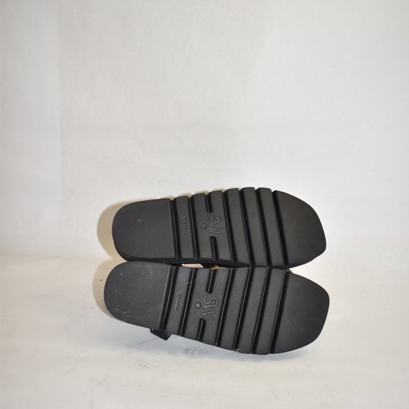 $550 Stuart Weitzman Gala Lift TALL Leather Sandal GLADIATOR BLACK 7  (PA4) - Picture 9 of 10